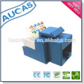 Aucas cat6 utp 90 degree keystone jack / systimax rj45 UTP modular jack / 8P8C tooless with cable holder connector plug